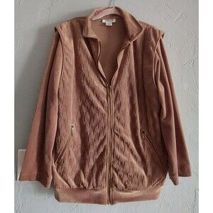 Vintage Sweater Jacket Women Size S, ADILFO SPORT ,velvet, 19 Inch Of Armp To...